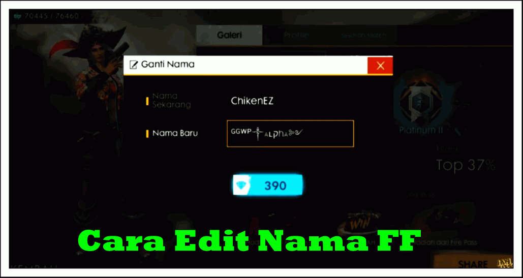 Cara Edit Nama FF Nickname Keren Terbaru 2020