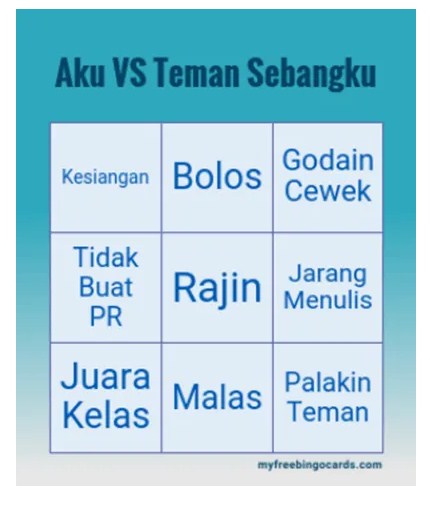 Kumpulan Template Bingo Instagram