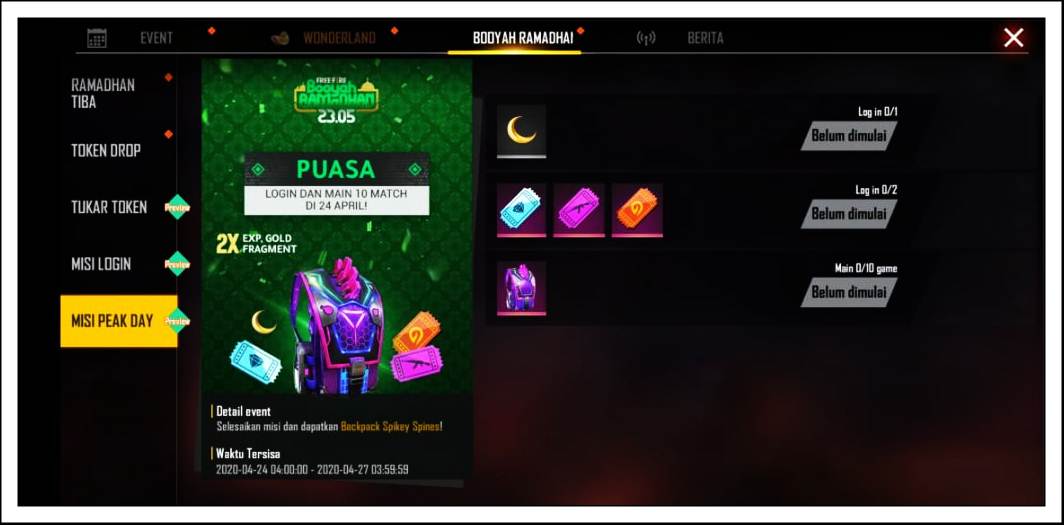 Cara Mendapatkan Token Bedug FF Di Event Booyah Ramadhan