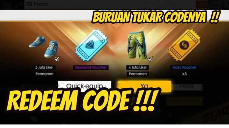 Cara Memasukan Kode Redeem FF Free Fire