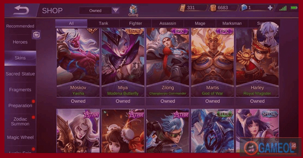 Tool Skin Mobile Legends