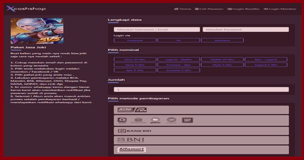 Xcashshop Mobile Legends