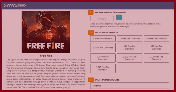 Ximpay FF Top Up Diamond Free Fire Murah 2021