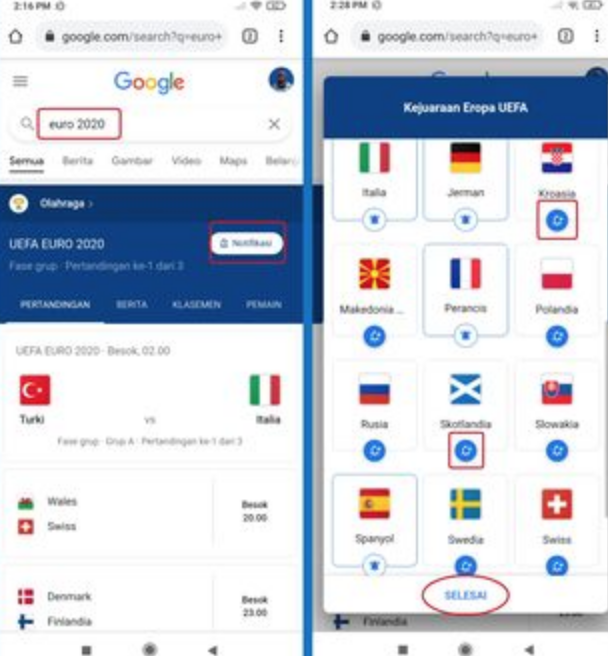 Google Search Cara Pasang Reminder EURO 2020