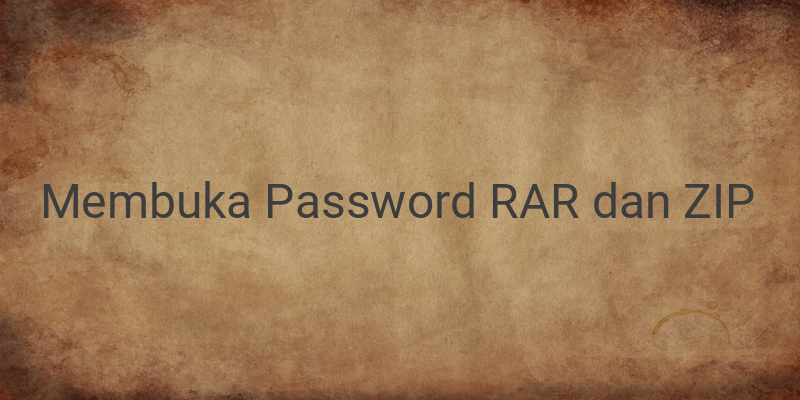 Cara Membuka Password ZIP dan RAR dengan CMD