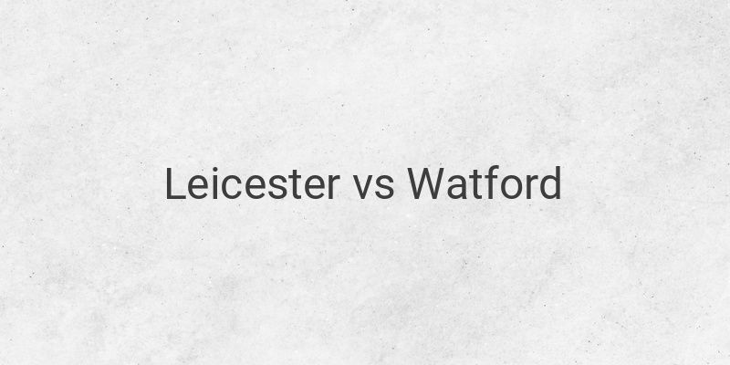 Link Live Streaming Liga Inggris Leicester vs Watford Malam Ini