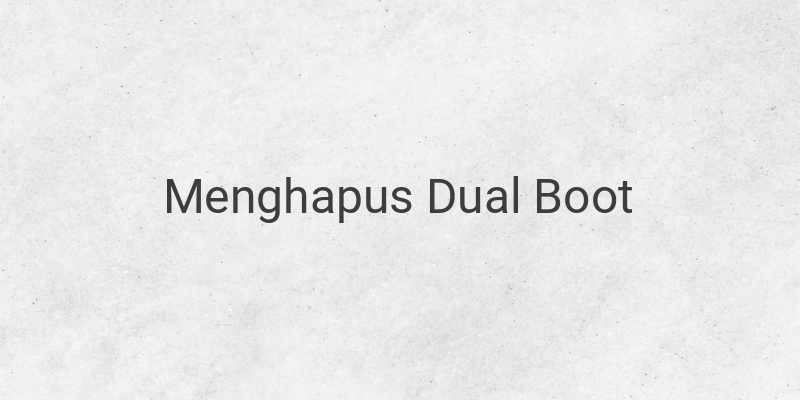 Cara Menghapus Dual Boot Linux