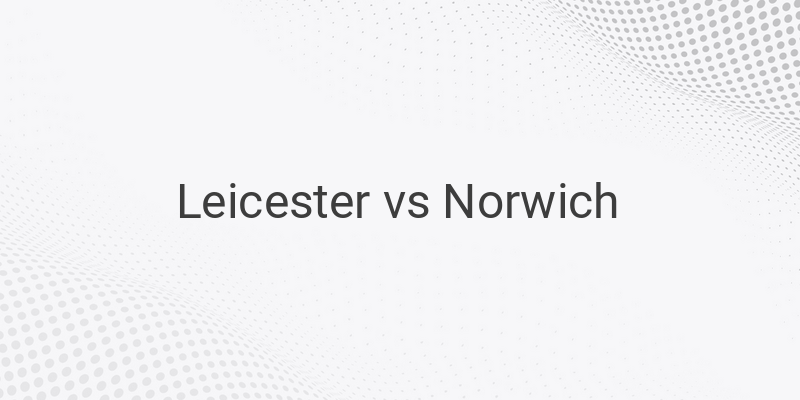 Link Live Streaming Liga Inggris Leicester vs Norwich Malam Ini