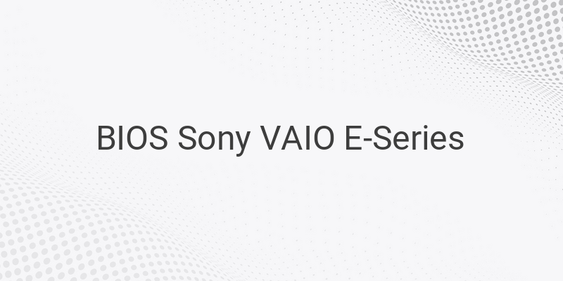 Cara Masuk BIOS Sony VAIO E-Series (100% Berhasil)
